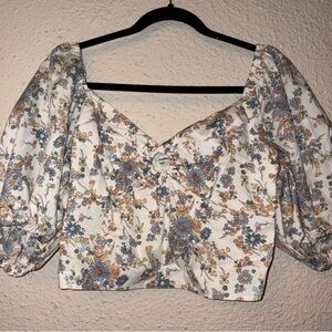 Floral Puff Sleeve Top